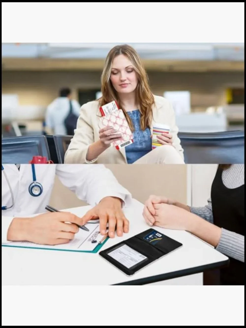 PU Leather Passport Cover RFID Wallet Travel Organizer Credit Card Slots - Picture 6 of 7